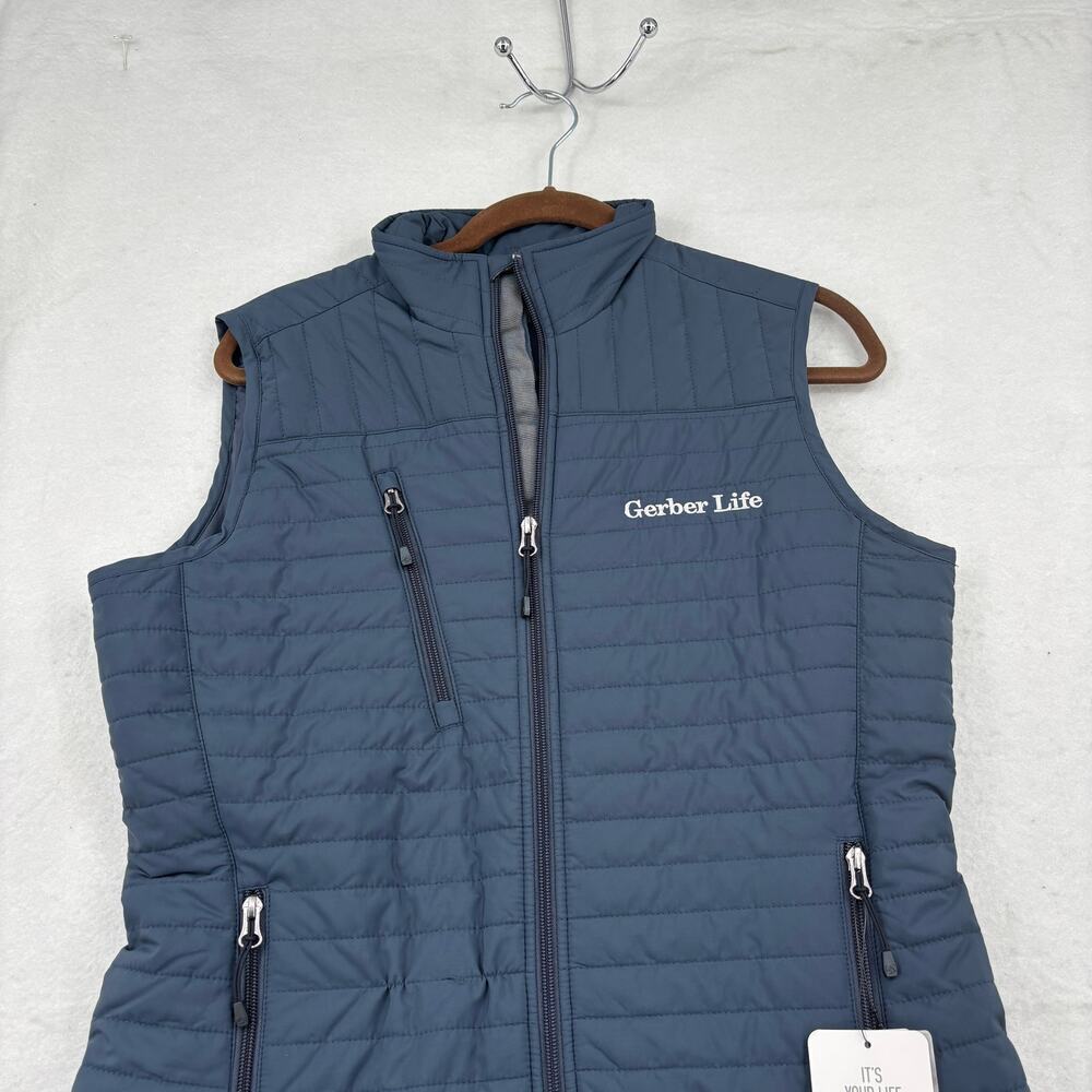 Storm Creek Vest Womens Size M Blue Quilted Full Zip Gerber Life Chest Logo - Picture 2 of 13